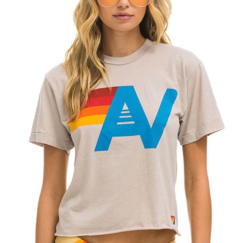 AVIATOR NATION LOGO BOYFRIEND TEE (Sand) XL